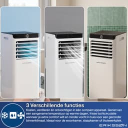 Erikssøn Mobiele Airco - 10.000 BTU - Incl. Raamafdichtingskit - Tot 30m² - 4-in-1 - Airconditioning - Ventilator - Ontvochtiger - Wit — thumbnail 8