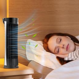 Torenventilator - Bladloze ventilator - Persoonlijke koeling - Stille werking - 27 cm hoog - Zwart — thumbnail 4