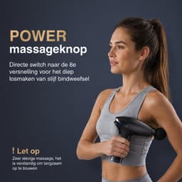 GoGoods® Massage Gun Mini - Luxe Massage Pistool - Met Verlengstuk - 45db - Draadloos - 8 Standen - 4 Opzetstukken - Incl. Koffer — thumbnail 4
