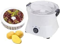 Elektrische Aardappelschiller - Automatische Schilmachine - Efficiënt Groenten Schillen - Zes Roestvrijstalen Messen - 1 kg Per 3 Minuten - Wit — thumbnail 2