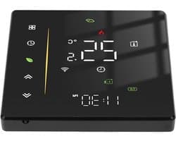 Wifi Thermostaat - Slimme Regelaar - Temperatuur Beheren - App Bediening - 95-240VAC - Zwart