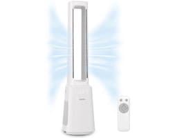 Auronic Torenventilator - Bladeless Model 2 in 1 - Luchtreiniger met HEPA-filter - Ventilator - 10 Standen - Afstandsbediening - 105 cm - Wit — afbeelding 1