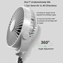 Ventilator Tafel - Mini Fan - Persoonlijke Koeling - Drievoudig Statief - 29 cm Hoog - Wit — thumbnail 5