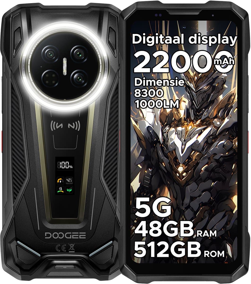 DOOGEE VMAX2 5G - Robuuste smartphone - Robuuste telefoon - 48GB RAM + 512GB ROM(2TB/TF) - 6,78 inch FHD/120Hz - 22000mAh/120W - IP68 - Dimensity 8300 - Android 16 - Nachtzicht - 200MP AI camera - NFC - Dual stereo speakers - 1000LM Campinglamp - OTG — afbeelding 1