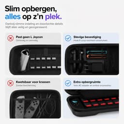 Sounix Case Geschikt voor Nintendo Switch 2 - Ingebouwde standaard - Hoesje Geschikt voor Switch 2 - Beschermhoes - Opbergtas - Zwart — thumbnail 4