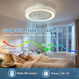 MUPOO modern plafondventilator met LED verlichting met wintermodus -App & Afstandsbediening- Ø 46cm - Stil DC Motor &6 windsnelheden- Dimbaar&3 kleurtemperaturen- Sterrenhemel- ventilator lamp Voor Woonkamer & Slaapkamer — thumbnail 3
