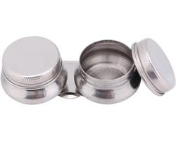 Grote roestvrijstalen dubbele beker voor oplosmiddel en verf met deksel, ideaal voor kunstenaars bij het schilderen binnen of buiten