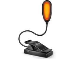 Oneay Oplaadbare leeslamp voor boeken, clip-on lamp die blauw licht blokkeert, oogbescherming voor een betere nachtrust, flexibel en draagbaar voor e-readers, 's nachts, op reis en tijdens het werk.