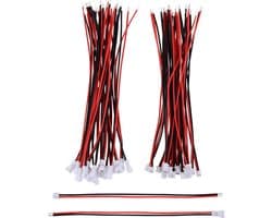 20 paar 1.25mm JST 2-pins micro elektronica male en female connectoren met 10 cm draad voor betrouwbare verbindingen