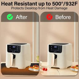Hittebestendige Mat Beschermmat - Brandwerende Onderlegger voor Aanrecht en Tafel - 60x40 cm Siliconen Glasvezel - Antislip Keukenmat voor Oven, Airfryer, Koffiemachine en BBQ - Warmtebestendige Onderlegmat Keuken Bescherming — thumbnail 2