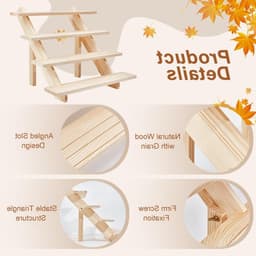 4-Tier Oorbellen Display Riser van Hout, Verstelbare Oorbellenhouder voor Sieraden, Perfect voor Ambachten en Winkeldisplay, 39 x 40 x 32 cm — thumbnail 3