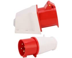 32A 4 Pin Stekker, 3 Fase Industriële Connector, Waterdichte Aansluiting voor Binnen en Buiten Gebruik, AC380V-415V, Duurzaam en Betrouwbaar