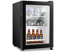 36L Drankenkoelkast voor 50 blikjes Vrijstaande mini drankenkoelkast met ultralage koeling Geschikt voor thuis en op kantoor koelkast voor bier cocktails frisdranken en sap Zwart