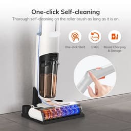 Steelstofzuiger - Vacuum Cleaner - Draadloze Stofzuiger- Kruimeldief Snoerloos - 5500Pa Zuigkracht - Handstofzuiger - Nat- en Droogreiniger - Zelfreiniging in 1 Minuut en Dubbel — thumbnail 5