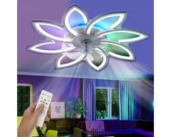 8 Sterren Plafondlamp Met Ventilator - RGB - Met Afstandsbediening - Smart lamp - Dimbaar Met App - 6 Standen Ventilator - Woonkamerlamp - Moderne lamp - Plafoniere — afbeelding 1