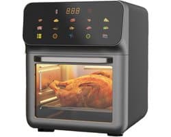 Luchtfriteuse Oven - Heteluchtoven Airfryer - Gezinsmaaltijden Bereiden - Met Kijkvenster - 15L Capaciteit - Zwart