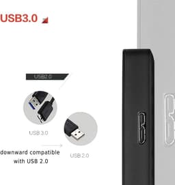 Externe Harde Schijf - Draagbare Opslag - Bestanden Opslaan - Plug and Play - 2TB - Zwart — thumbnail 4