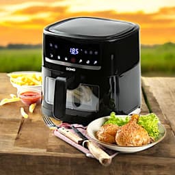Heteluchtfriteuse - Airfryer - Gezond Koken - 6 Programma's - 4 Liter - Zwart — thumbnail 3