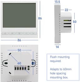 Slimme Thermostaat - Kamerthermostaat Verwarming - Energie Besparen - Wifi & Spraakbesturing - 3A 240V - Wit — thumbnail 3