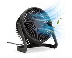 Bureau Ventilator - Zuinige Tafelventilator - Kleine USB Ventilator - Mini Bureauventilator - Kantelbare Statiefventilator - Compacte USB-C Fan - Tafelventilator Geluidloos - Bureau Airco - Desk Fan - Deskventilator - Zwart - Silvergear