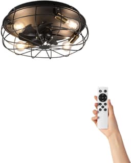 Fantiluxe - Sam - Plafondventilator met verlichting - Zwart - Ø48cm - Afstandsbediening - Met lamp - Plafond ventilator - Slaapkamer — thumbnail 2