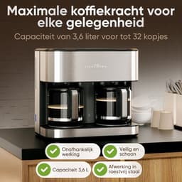 ProfiCook PC-KAD 1308 Inox - Dubbele Filterkoffiezetapparaat - 2 x 14-16 Kops - Glazen kan — thumbnail 3