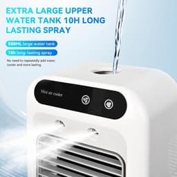 Aircooler - Koelventilator voor kamer - Koelventilatoren - Mini-airconditionerventilator - Fan - Luchtkoeler - Koelventilator - Wit — thumbnail 2