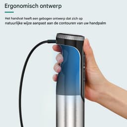 carmdering - Staafmixer - Handmixer - 5-in-1 Keukenmachine - 1600W, ergonomisch, spatvrij - Met maatbeker, hakmolen, mengkom en garde - Incl. opbergrek - Voor smoothies, soepen, sauzen en babyvoeding - 304 roestvrij staal — thumbnail 2