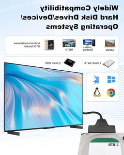 SATA naar USB 3.0 Adapter voor 2.5"/3.5" HDD/SSD met 12V 2A Voeding, Geschikt voor Mac OS, Windows en Linux, Externe Hardeschijf Verbinding — thumbnail 2