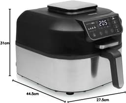 Digitale luchtfriteuse - Heteluchtoven - Gezond koken - Friteuse en grill - 56 liter XL - Zwart — thumbnail 2
