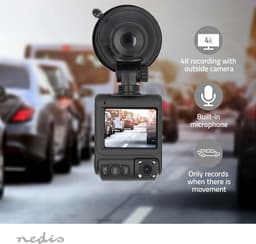 Dashcam - Autocamera Rijcamera - Autoritten Vastleggen - Tweevoudige Camera - 4K - Zwart — thumbnail 2