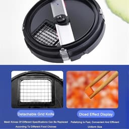 Elektrische Groentesnijder - Keukenmachine Hakker - Snel Ingrediënten Bereiden - 600W Koperen Motor - 5 Liter Kom - Zilver Zwart — thumbnail 2