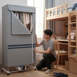 Verwarmd Kledingrek - Elektrische Droger - Binnen Kleding Drogen - Opvouwbaar Met Hoes - Tot 20 kg - Wit — thumbnail 3