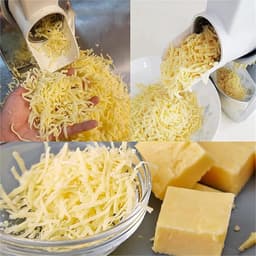 Elektrische Kaasrasp - Keukenrasp Groentenrasp - Snel Ingrediënten Bereiden - 3 Trommelbladen - 18x35x27.5 cm - Wit — thumbnail 2