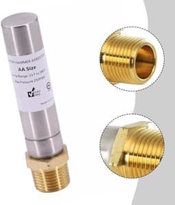 Waterslagdemper Roestvrij Staal - Slangbeschermer Wasautomaat - Waterdruk Dempen - 1/2 Inch NPT Aansluiting — thumbnail 2
