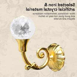 Elegante 2-delige gordijnhouders van metaal met heldere kristallen ballen, wandmontage voor stijlvolle raamdecoratie en praktische gordijnbinders in goudkleur. — thumbnail 3