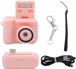 Sleutelhanger Camera, 1080P Mini DV Camera met Zaklamp, 1.44 Inch Kleine Compacte Draagbare Videorecorder, Reis Videocamera voor Studenten, Kinderen (roze) — thumbnail 1
