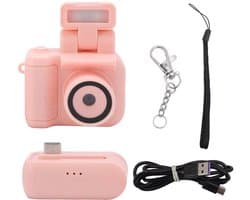 Sleutelhanger Camera, 1080P Mini DV Camera met Zaklamp, 1.44 Inch Kleine Compacte Draagbare Videorecorder, Reis Videocamera voor Studenten, Kinderen (roze)