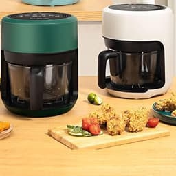 Airfryer - Olievrije Frituurpan - Gezond Koken - Transparante Glazen Binnenruimte - 2.5 Liter - Groen — thumbnail 3