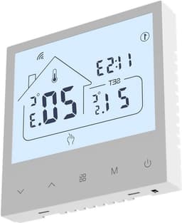 Thermostaat Vloerverwarming - Slimme Kamerthermostaat - Comfort Verwarmen - Waterverwarming Regeling - 8.5 x 8.5 cm - Wit — thumbnail 3