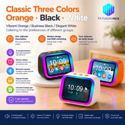 Slimme AI Speaker met RGB Verlichting & Digitale Fotolijst - Slimme wekker-FS Fusion Pack Slimme AI Speaker met RGB Verlichting & Digitale Fotolijst – Draadloze Bluetooth Speaker, Wekker, TFT Display, Spraakbesturing, Smart Alarm Klok & App Cadeau — thumbnail 2