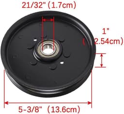 Grasmaaier Poelie - Vervangingsonderdeel Maaier - Onderhoud Tuin - OEM Kwaliteit Metaal - 48 Inch Dek - Zwart — thumbnail 5