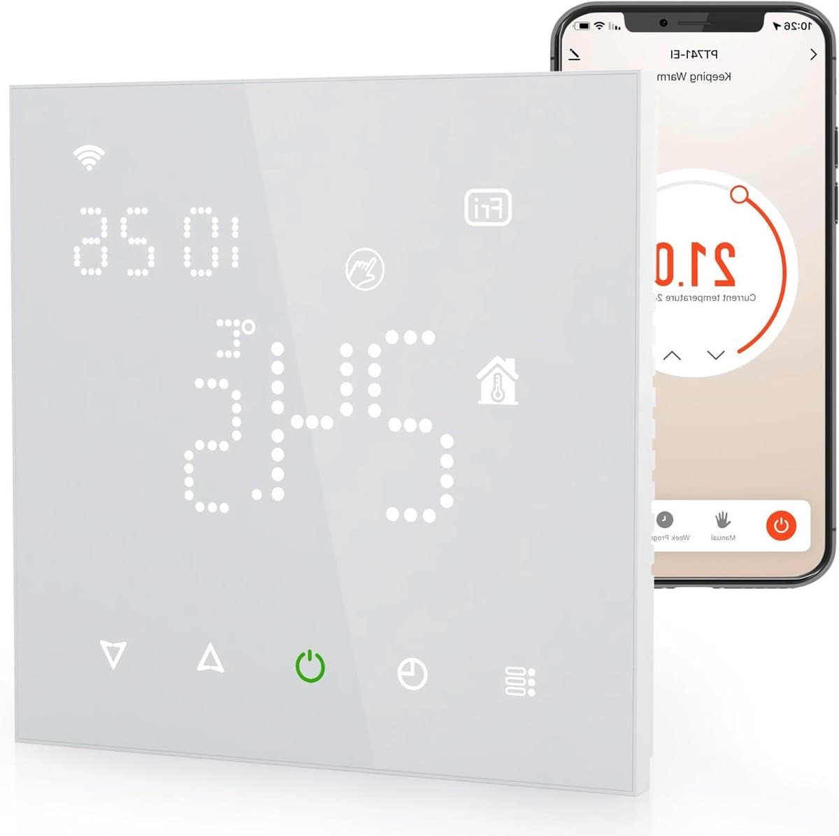 Kamerthermostaat Wifi - Slimme Thermostaat - Verwarming Regelen - App Bediening - 230 V 16 A - Wit — afbeelding 1