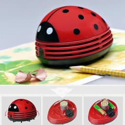 Mini Stofzuiger - Desktop Reiniger - Bureau Opruimen - Roterend Ontwerp - Compact Formaat - Rood — thumbnail 2