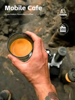 Draagbare Elektrische Espressomachine - Draagbaar Koffiezetapparaat - 7500 mAh batterij - 20 bar druk - Voor Onderweg, Reizen en Camping- 100 ml - - Espresso - Nespresso - Dolce Gusto - Capsule Koffie - Gemalen Koffie - groen — thumbnail 5