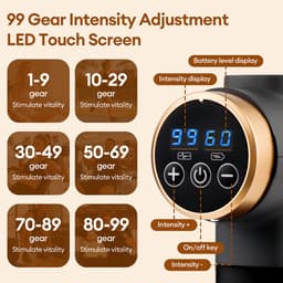 Massage Gun - Massage Apparaat - 11 in 1 Massage Pistool - 99 Snelheden — thumbnail 4