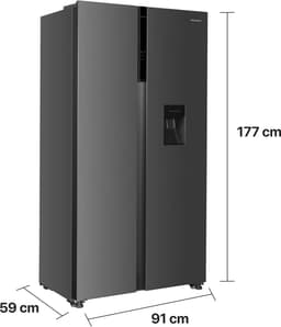 Heinner HSBS-HM439NFINVXWDD American Side-by-Side Koelkast met Waterdispenser 439 L – Smart-functie – ECO-functie – Deur-alarm – RVS – 5 Jaar Garantie — thumbnail 5