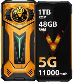 DOOGEE S200 Ultra Robuuste Smartphone 5G - 48GB RAM + 1TB ROM - 11000 mAh 66W - 6,72 inch FHD+ 120 Hz - 1,32 inch display achteraan - 100 MP + 32 MP + Nachtzicht - IP68/IP69K Outdoor Telefoon - NFC GPS - Geel — thumbnail 1