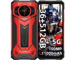 DOOGEE S200 Plus Robuuste Smartphone 5G - 36 GB RAM 512 GB ROM - 11100 mAh 33W - Android 15 Robuuste Telefoon - 6,72 inch+1,32 AMOLED display - GPS,NFC,OTG,Face ID - Rood