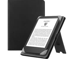 Universele eReader Hoes 6 Inch – Lederen Folio Case met Standaard & Handband – Geschikt voor Kindle Paperwhite, Kobo, Tolino, PocketBook & Sony – Zwart